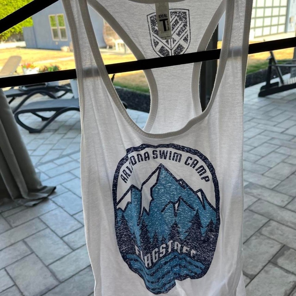 Vintage Arizona Swim Camp Graphic Tank Top Novelty Flagstaff Sz S